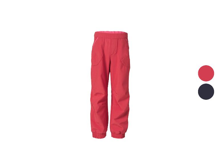 Pantalon de jogging rouge pour enfant avec poignets élastiques, avec échantillons de couleur rouge et bleu marine.