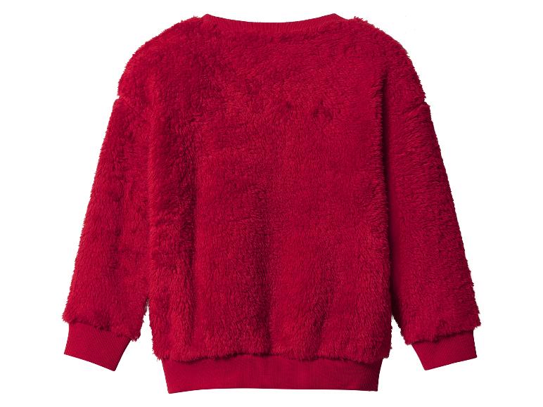 Sweat-shirt polaire rouge à manches longues avec poignets côtelés