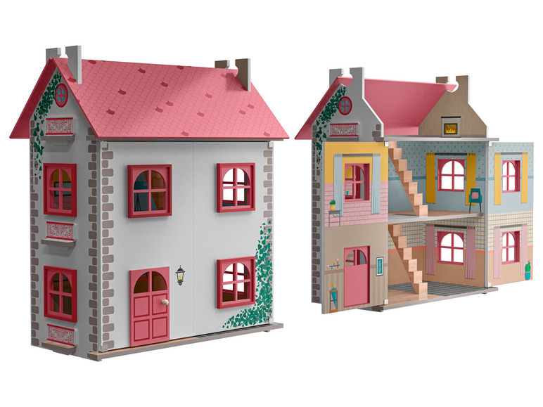 Aller en mode plein écran : Playtive Maison de poupée en bois Cabinet, trois étages - Image 17