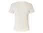 T-shirt blanc à manches courtes et côtelé.
