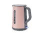 Bouilloire SilverCrest rose avec des détails gris.
