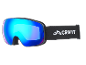 Masque de ski bleu avec sangle noire et motif blanc