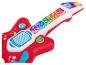 Guitare jouet rouge avec boutons colorés et lumières