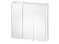 Une armoire de salle de bain blanche à trois portes.