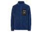Une veste en polaire bleue avec un logo 'Switch Off'.