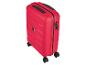 Une valise rouge à roulettes de la marque Topmove.