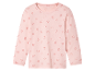T-shirt rose bébé à motif cœurs.
