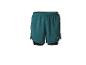 Short de sport vert sarcelle avec sous-short noir intégré