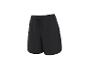 Short de sport noir avec taille élastique et cordon de serrage.