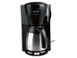 Une cafetière Philips noire avec une carafe isotherme.