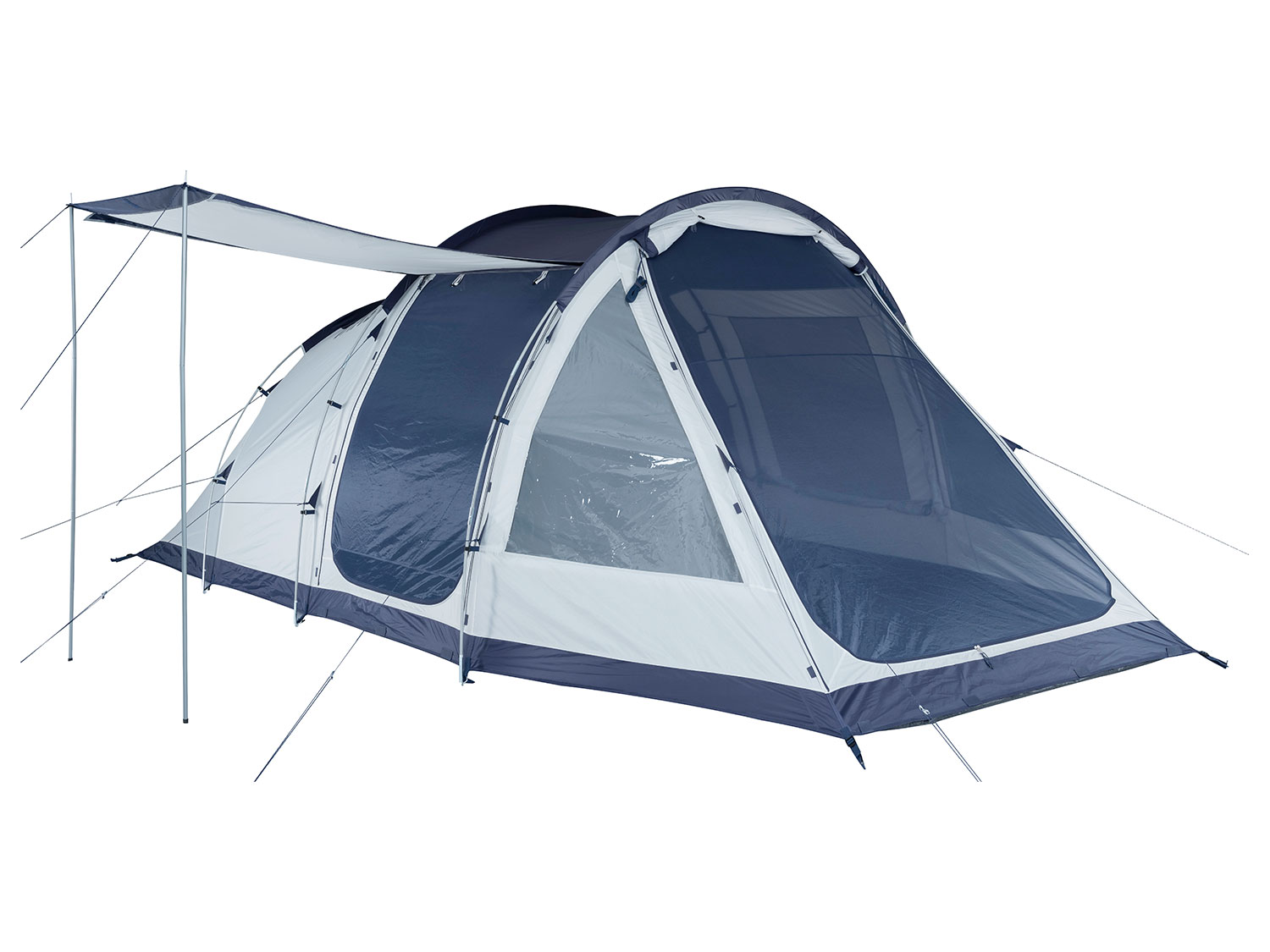 TAMBU Tente tunnel familiale pour 6 personnes, gris/bleu