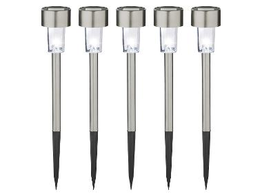 LIVARNO® Lot de 5 balises solaires à LED