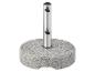 Base de parasol ronde en granit avec poteau métallique argenté