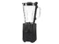 Un blender noir Silvercrest avec un pichet en verre.