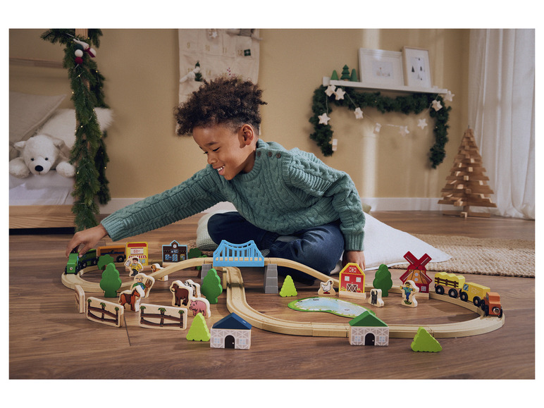 Aller en mode plein écran : Playtive Set de chemin de fer en bois - Image 3