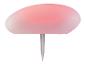 Lampe solaire d'extérieur rose en forme de galet.