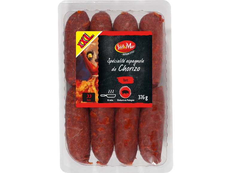 Paquet de chorizo espagnol fort de 376 g.