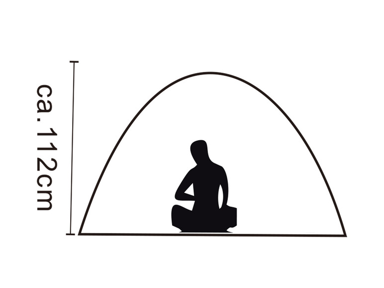 Une tente avec une silhouette d'une personne assise à l'intérieur.
