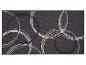 Tapis de cuisine gris avec motif de cercles blancs, beiges et noirs