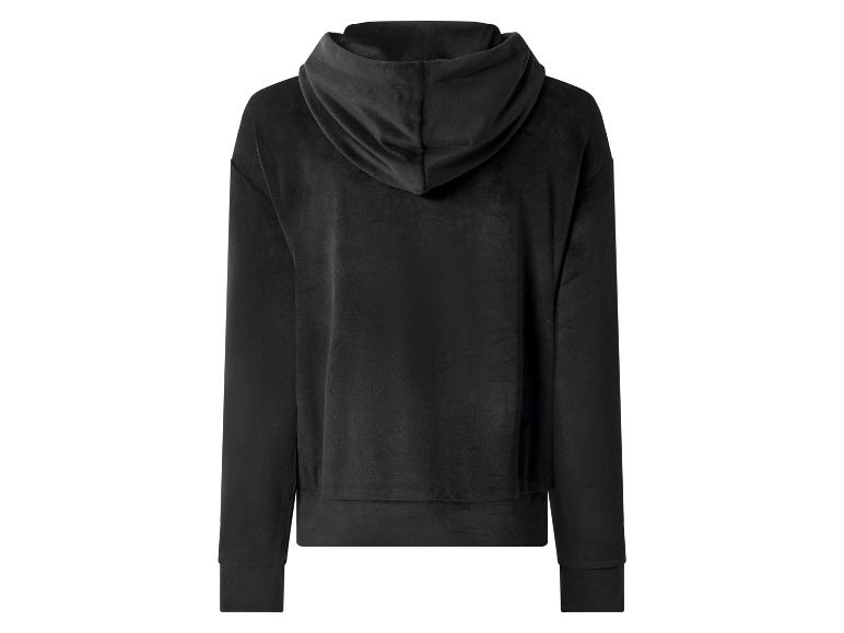 Sweat à capuche en velours noir, vue de dos