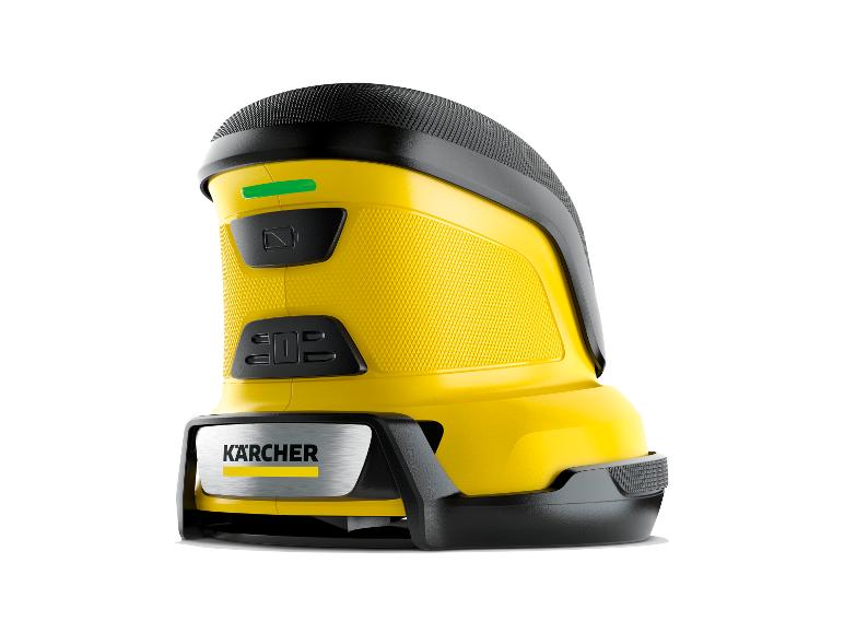 Appareil de nettoyage portable jaune et noir avec poignée texturée et boutons de commande