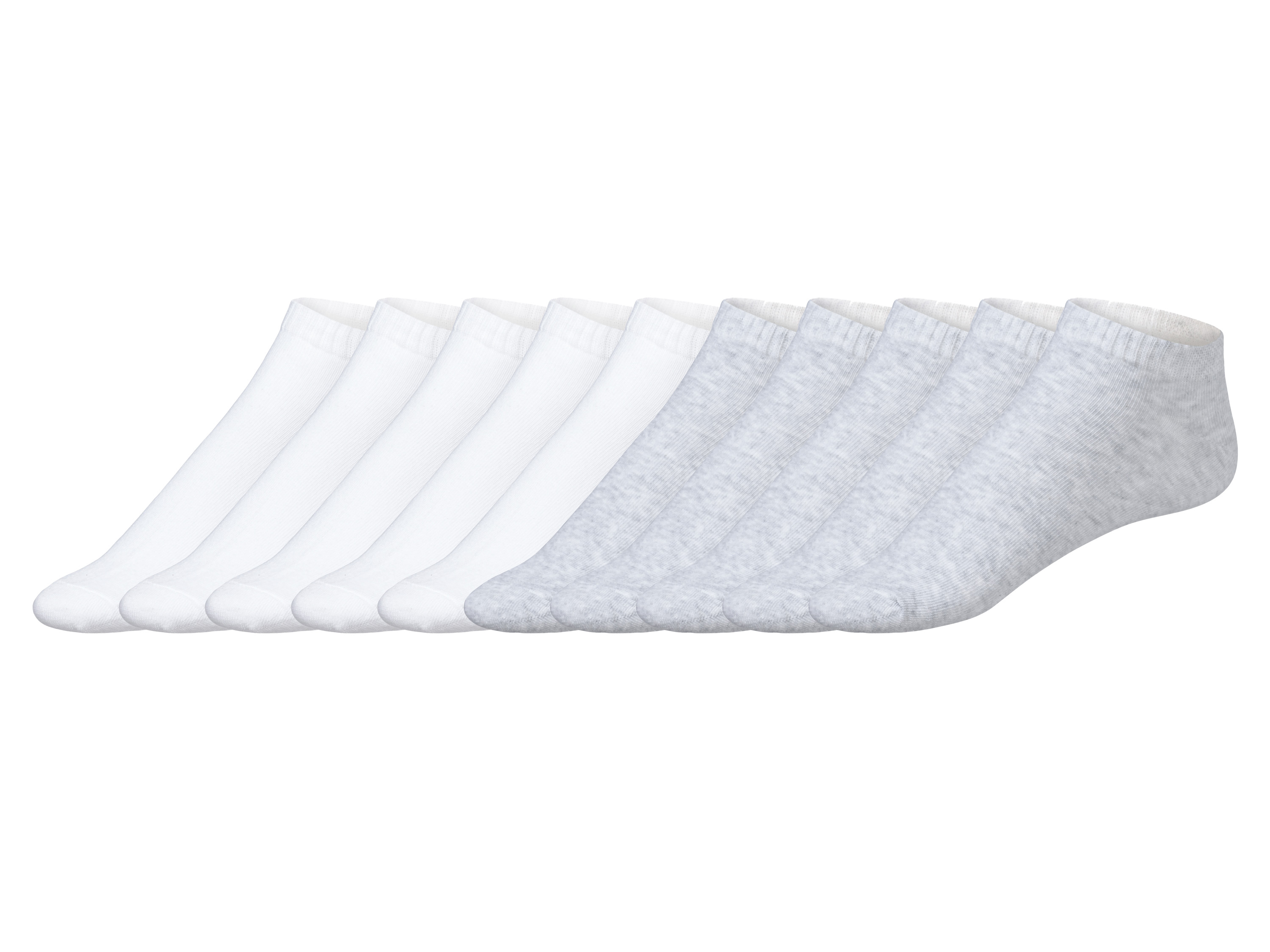 esmara® Lot de 10 socquettes femme (blanc/gris, 35-38)