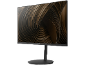 Moniteur d'ordinateur noir avec écran fin et support rond.
