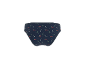 Culotte bleu marine avec motif de Noël de voitures rouges et de sapins.