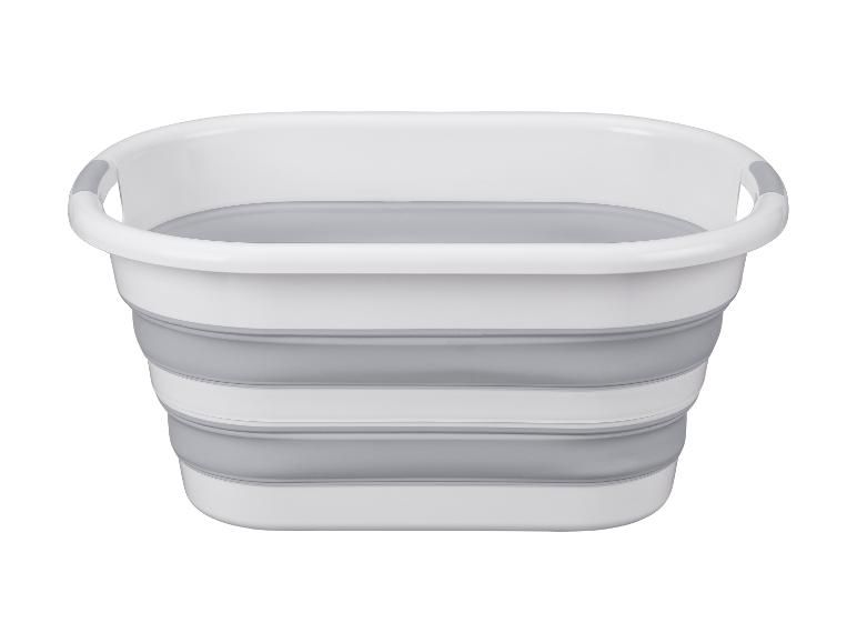 Panier à linge pliable blanc et gris