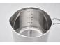 Casserole en acier inoxydable avec échelle de mesure à l'intérieur : 0,5 L, 1,0 L, 1,5 L.