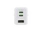 Chargeur mural USB blanc 45W avec deux ports USB-C et un port USB-A