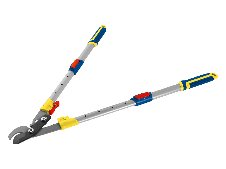 Sécateur à manche télescopique.