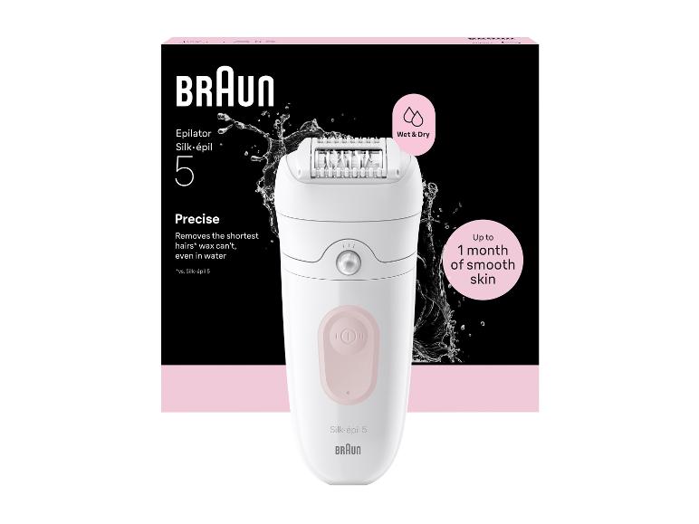 Épilateur pour une épilation précise, humide et sèche, offrant jusqu'à 1 mois de peau lisse.