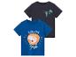 Deux t-shirts pour enfant : un avec Peppa Pig en roi de la jungle, un autre avec un singe.