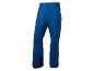 Pantalon de ski bleu avec détails noirs et fermetures éclair.