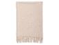 Écharpe tricotée beige clair avec franges