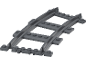 Rail de train courbe en plastique gris pour jouet