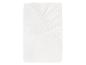 Drap-housse blanc en mousseline de coton avec élastique.