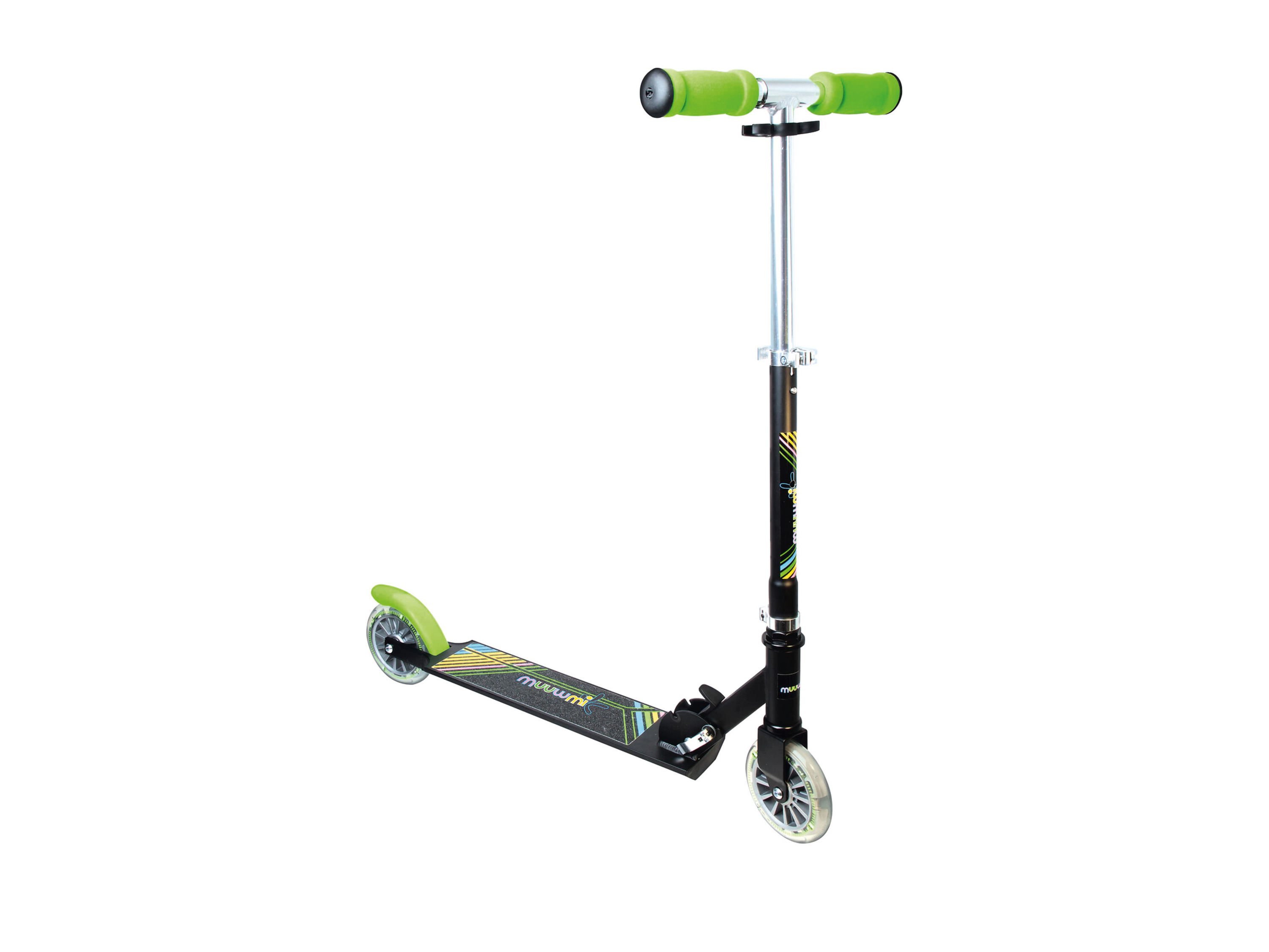 Trottinette aluminium Muuwmi Neon roues PU 125 mm charge 100 kg pliable - vue 2