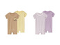 Bodies bébé en marron, jaune, blanc et violet à rayures.