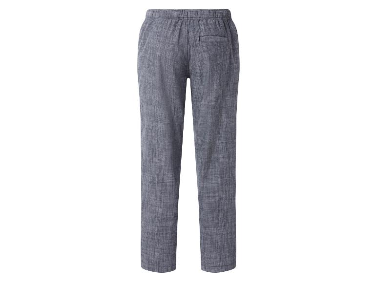 Pantalon homme gris avec taille élastique et poche arrière, vue de dos.