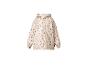 Veste de pluie beige pour enfants avec imprimé floral rose et détails réfléchissants