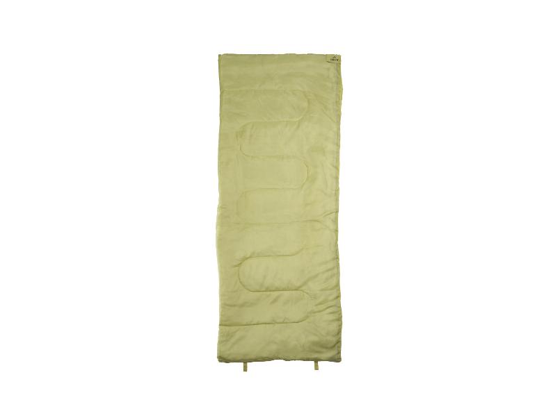 Sac de couchage vert pâle Crivit pour le camping.