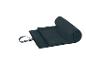 Serviette de sport Crivit noire, compacte et absorbante.
