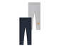 Leggings grises et bleu marine pour filles avec un motif de renard.