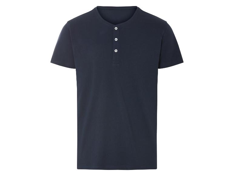 Chemise henley homme bleu marine.