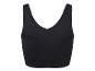 Un soutien-gorge de sport noir sans couture.