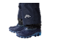 Pantalon de ski bleu marine et bottes d'hiver bleues pour enfant.