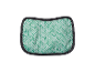 Coussin vert à motif chevron pour chaise haute.