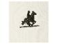 Un t-shirt blanc avec un logo brodé d'un cavalier à cheval.